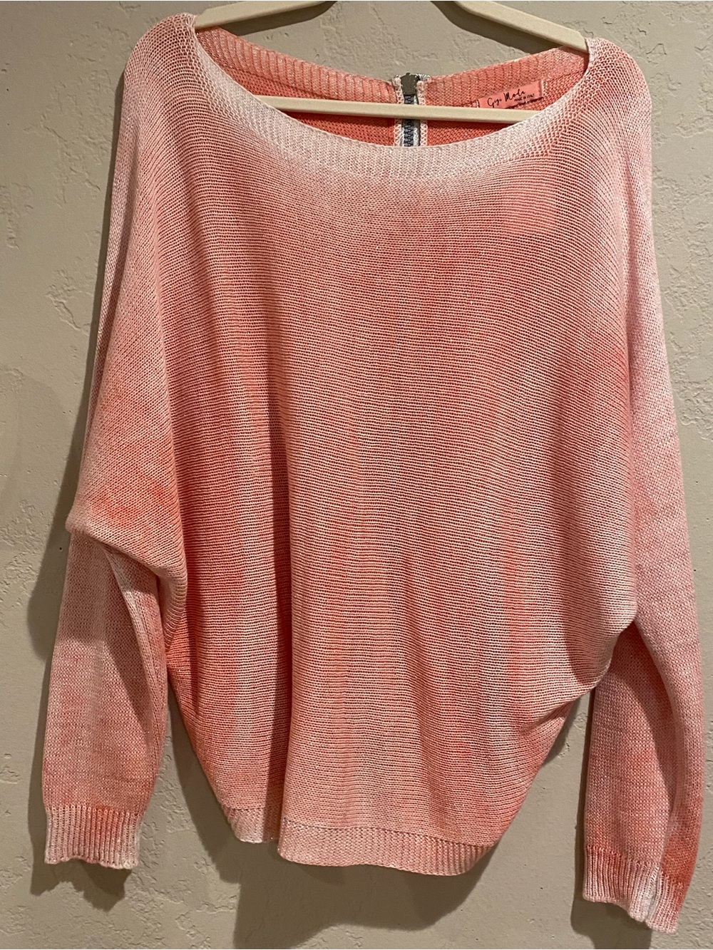 Light Coral Ombre Knit Women's Sweater - Gigi Moda Made in Italy One Size